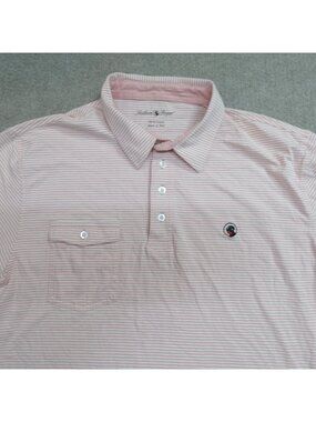 Southern Proper Polo Shirt XL Pink Striped Pocket Embroidered